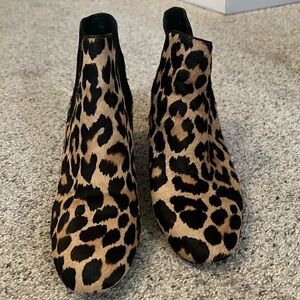 kate spade Leopard Print Chelsea Ankle Booties in Black and Tan